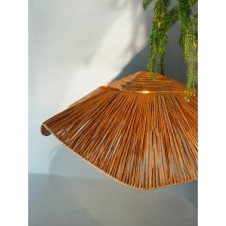 Çiçek Hasır Avize 85x85x25 Bohem Avize Jüt Avize Oda Mutfak Salon Avize