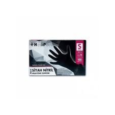 HASPET SİYAH NİTRİL PUDRASIZ MUAYENE ELDİVENİ SMALL 100LÜ