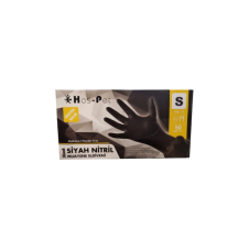 HASPET SİYAH NİTRİL 50Lİ PUDRASIZ MUAYENE ELDİVENİ SMALL EKSTRA KALIN