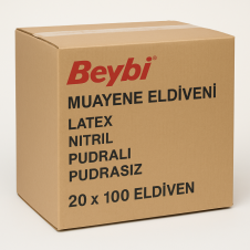 BEYBİ LATEKS MUAYENE ELDİVENİ PUDRALI LARGE 20PAKET=1KOLİ=2000ADET